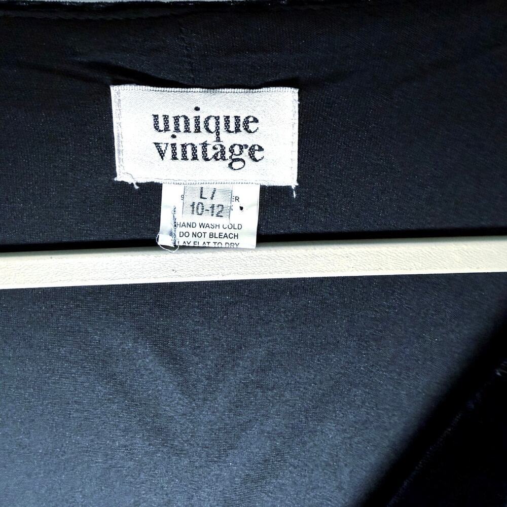 Unique Vintage 1940s Style Kelsie Black Velvet Wrap Dress Size Large - Picture 5 of 7